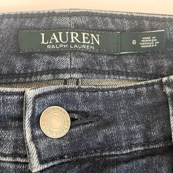 Lauren Ralph Lauren -  Cropped  Embroidered Skinny Ankle Pants - size 8 (29) - Picture 5 of 8